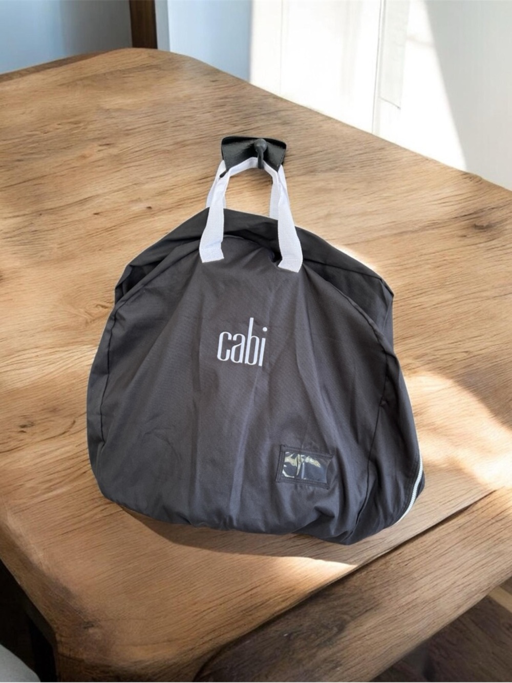 CAbi Black Travel Garment Bag with White Handles